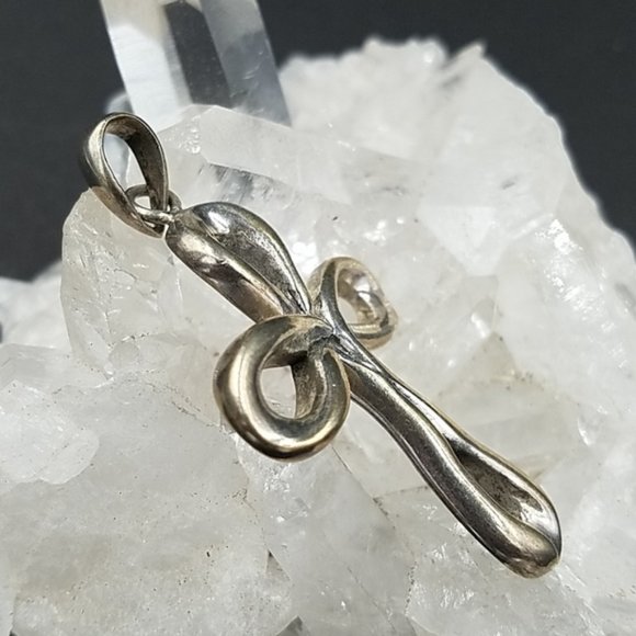 Vintage Barse Sterling Modernist Cross Pendant Unisex - Picture 3 of 5